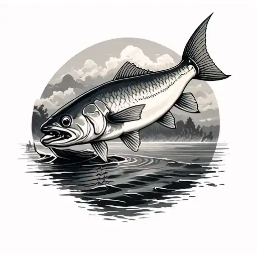 Fishing Memorial tattoo design idea
