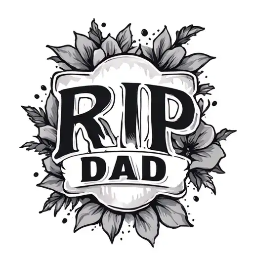 rip dad memorial tattoo design idea