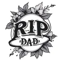 rip dad memorial tattoo design idea