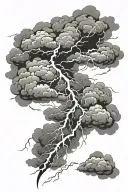 lightning and clouds stormy tattoo design idea