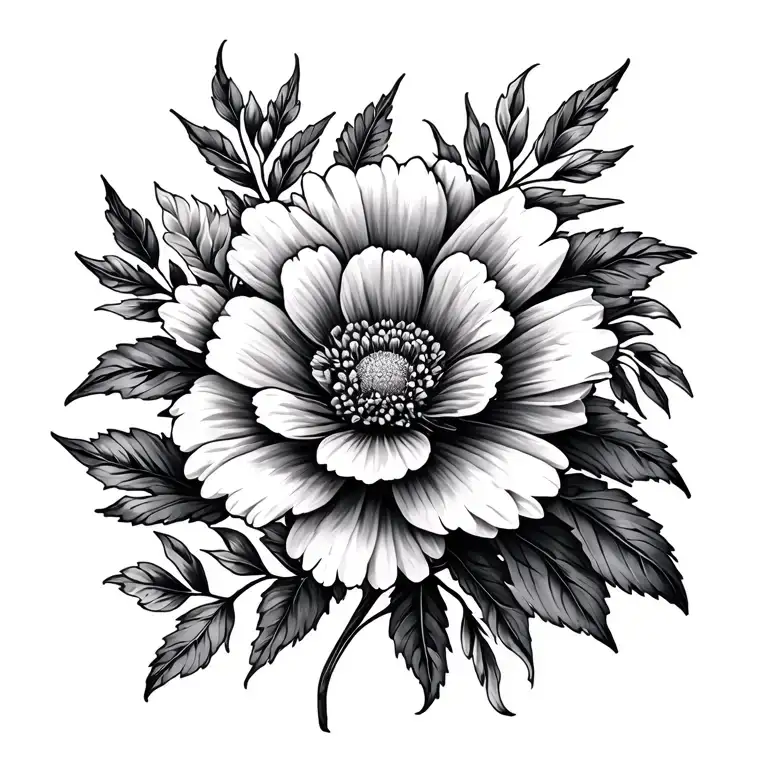 may birth flower tattoo design idea