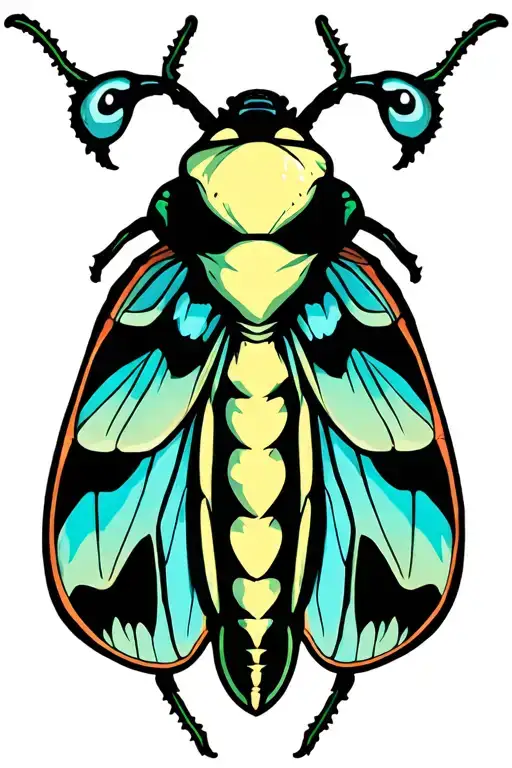 alien moth tattoo design idea