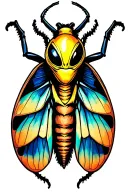 alien moth tattoo design idea