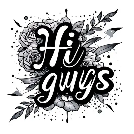 Text 'Hi guys' tattoo design idea