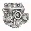 v8 engine tattoo design idea