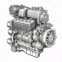 v8 engine tattoo design idea