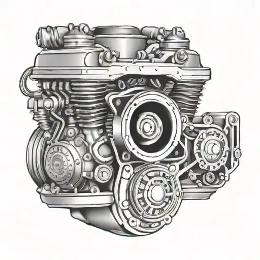 v8 engine tattoo design idea