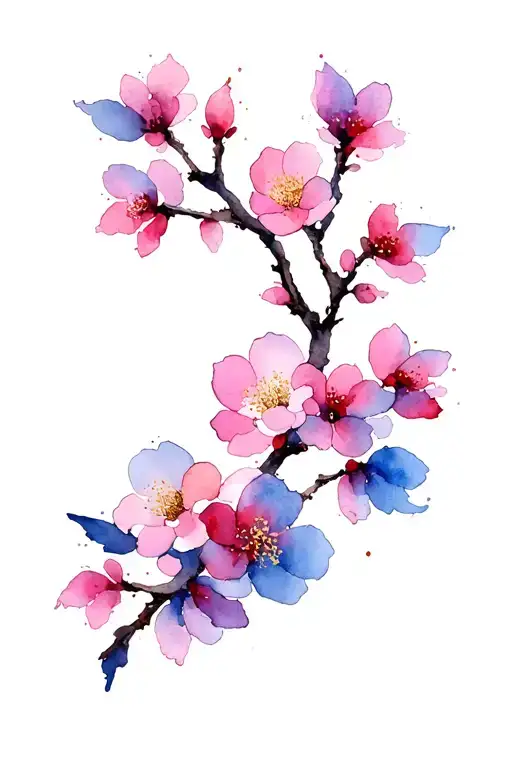 Plum Blossom branches tattoo design idea