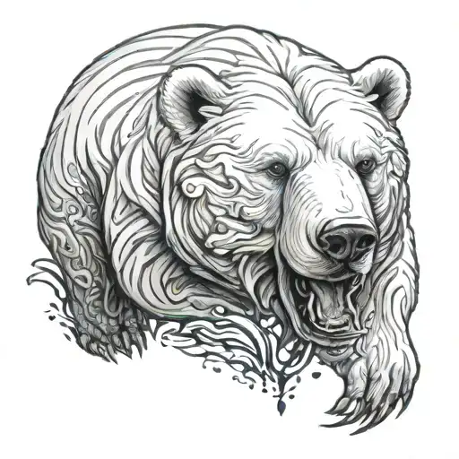 demon polar bear tattoo design idea