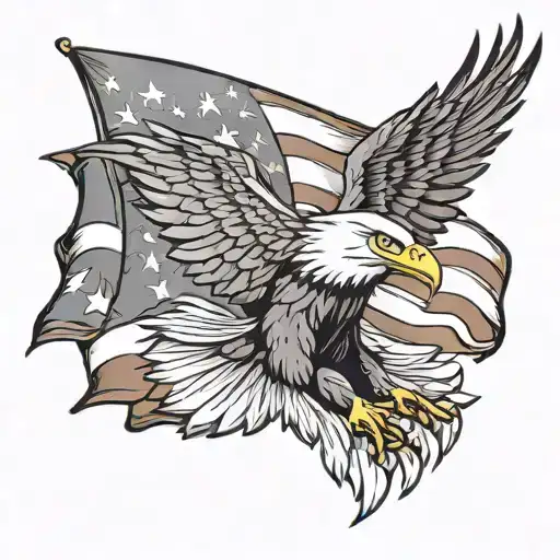 American Flag Eagle tattoo design idea