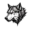 Evil wolf head tattoo design idea