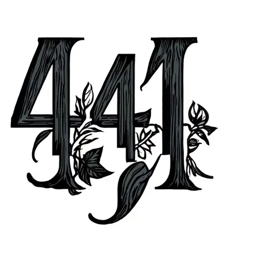 444 numbers and Virgo symbol incorporated tattoo design idea