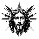 "JESUS" jesus face tattoo design idea