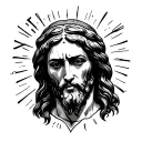 "JESUS" jesus face tattoo design idea