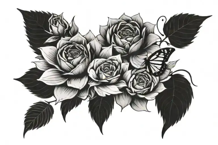 self-love, Christian, flowers growing, sunflower, rose, butterfly tattoo design idea