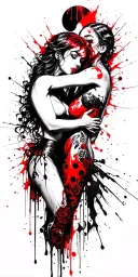 Innarius and Lilith hug tattoo design idea