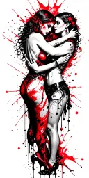 Innarius and Lilith hug tattoo design idea