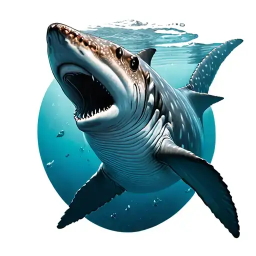 whale shark swimming tattoo design idea