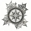 nautical compass rose mandala tattoo design idea
