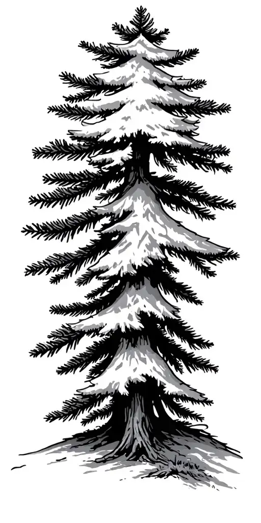 pinetrees spruce trees tattoo design idea