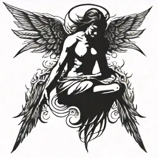 Fallen angel, like look Seraphim tattoo design idea