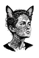 overthinker person tattoo design idea