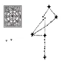Mayan Number 5 point star constellation tattoo design idea