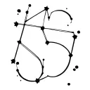 Mayan Number 5 point star constellation tattoo design idea
