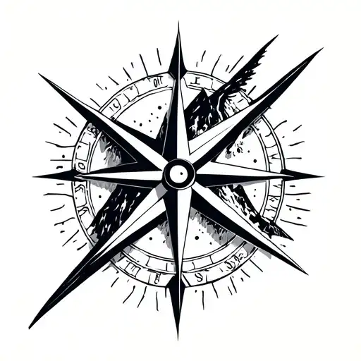 Capricorn Stellium (Sun, Mercury, Venus, Mars, Uranus, Neptune)Symbol: A compass merged with a mountain. Or a geometric tattoo design idea