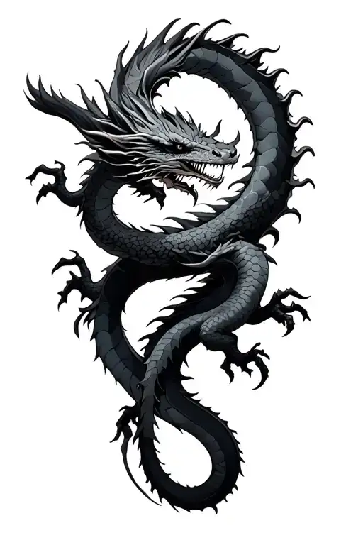 dragon wrapped tattoo design idea