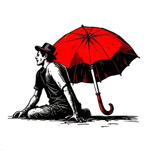 design based on jamie all over by mayday parade. Use lyrics from the song and incorporate the red umbrella logo tattoo design idea