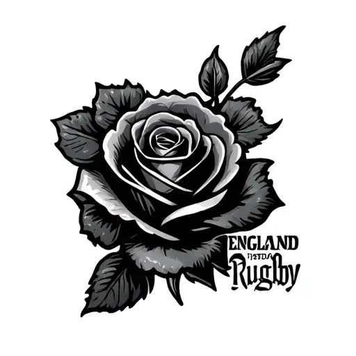 England rugby rose with England in Motorhead font tattoo design idea