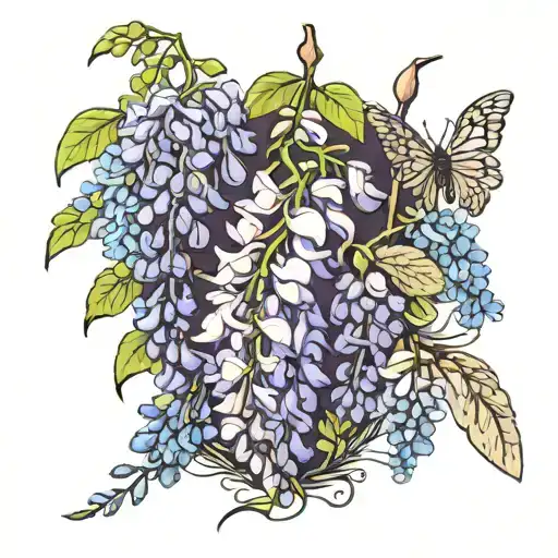 Wisteria and Spider Lillys tattoo design idea