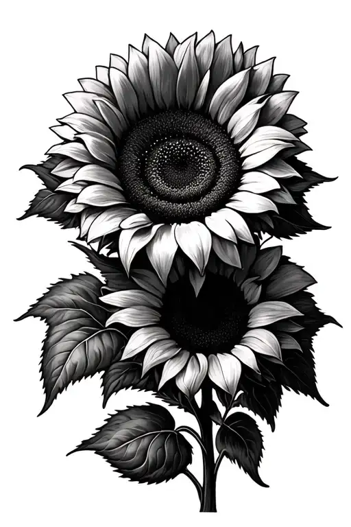 sunflowers, dementia symbolism tattoo design idea