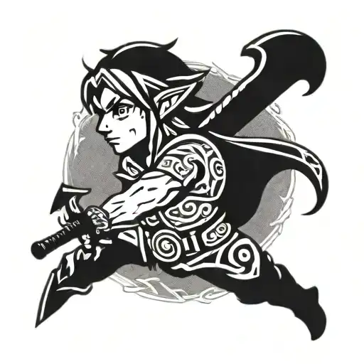 link's hookshot tattoo design idea
