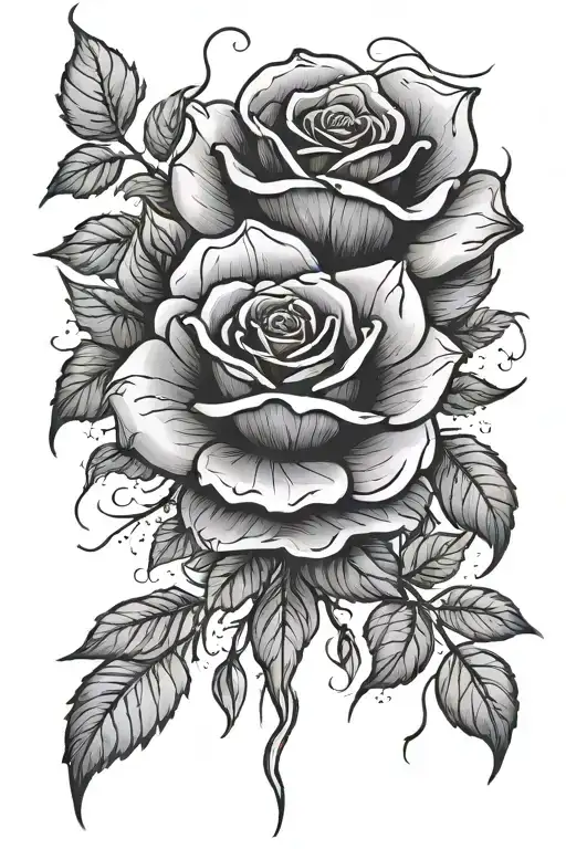 thunder  storms and a black rose tattoo design idea