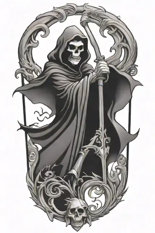 evil grim reaper tattoo design idea