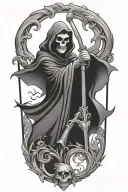 evil grim reaper tattoo design idea