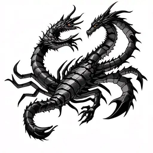 dragon vs Scorpion Mortal Kombat tattoo design idea