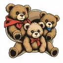3 teddy bears with halos symbolizing baby loss child tattoo design idea