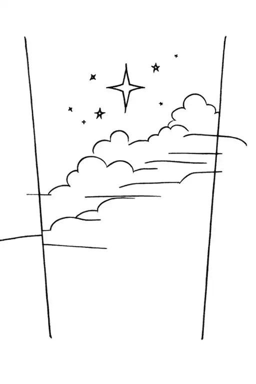 star filled sky tattoo design idea