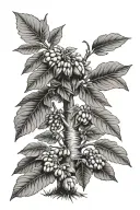 Pecan tree growing tattoo design idea
