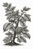 Pecan tree growing tattoo design idea