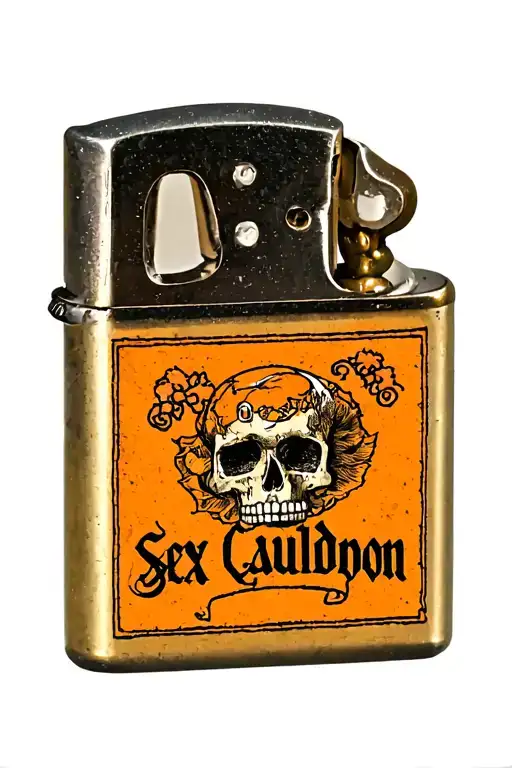BIC lighter that says "Sex Cauldron" tattoo design idea