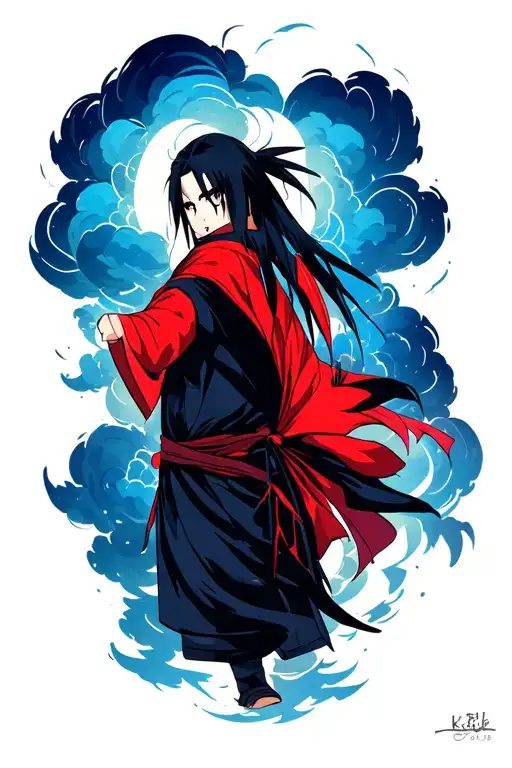 akatsuki Cloud with Itachi tattoo design idea