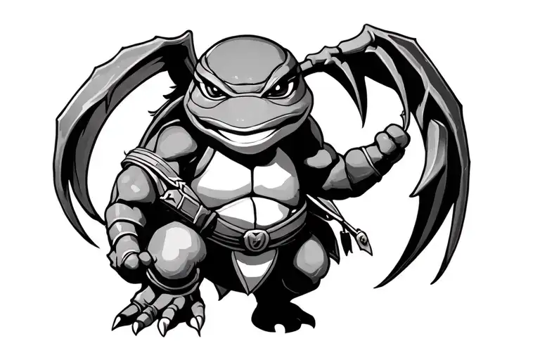 ninja turtle ahrimp tattoo design idea