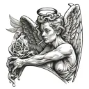 Angel Smoking tattoo design idea