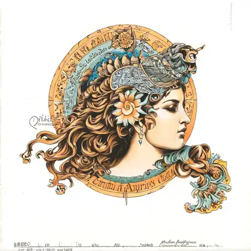 Draw a tattoo signed Gemini and Aquarius 1976 1972 tattoo design idea