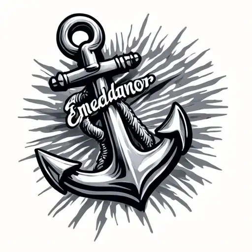 anchor with endeavor written on  tattoo design idea