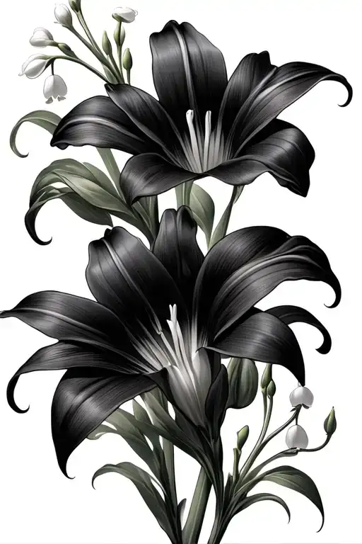 forget me not flowers lily of the valley flower stargazer lilies tattoo design idea